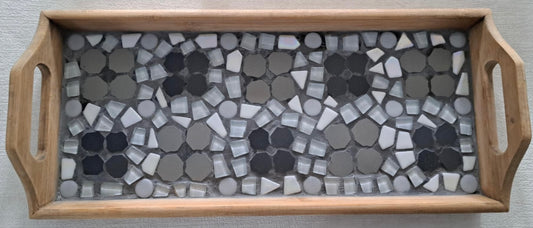 Mosaic Grey Flower Tray
