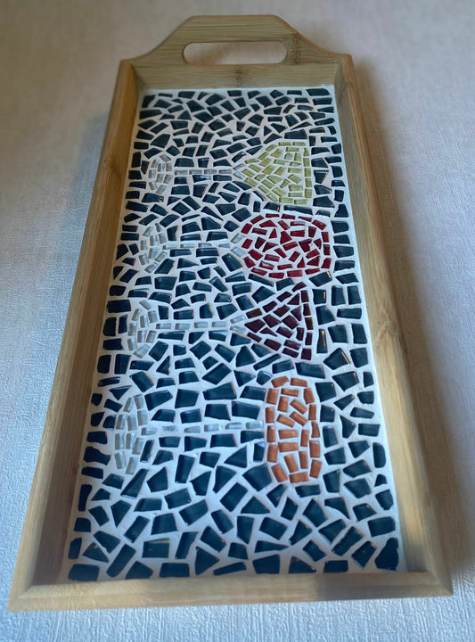Mosaic Cocktail Glass Tray