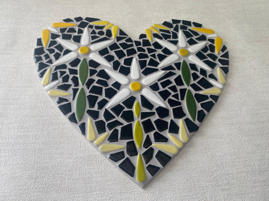 Mosaic Large Flower Heart