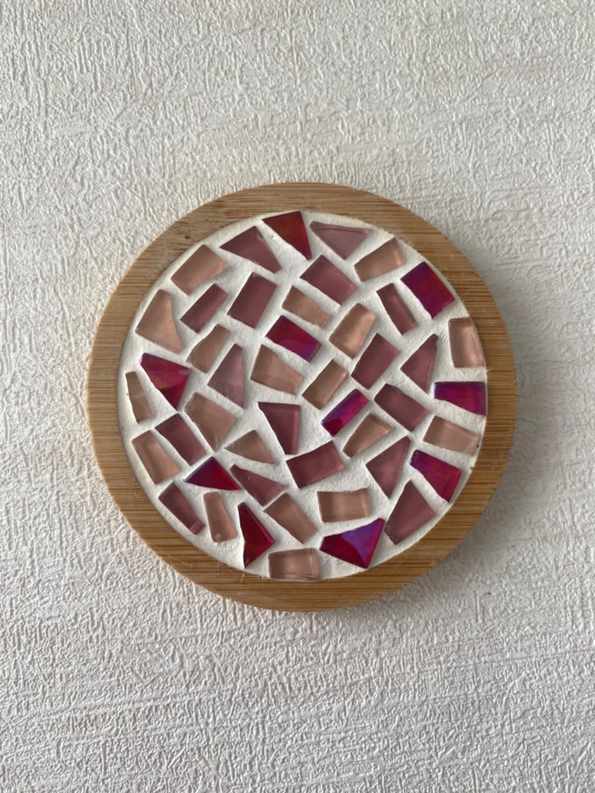 Varnished Mosaic Small Circle Candle Holders