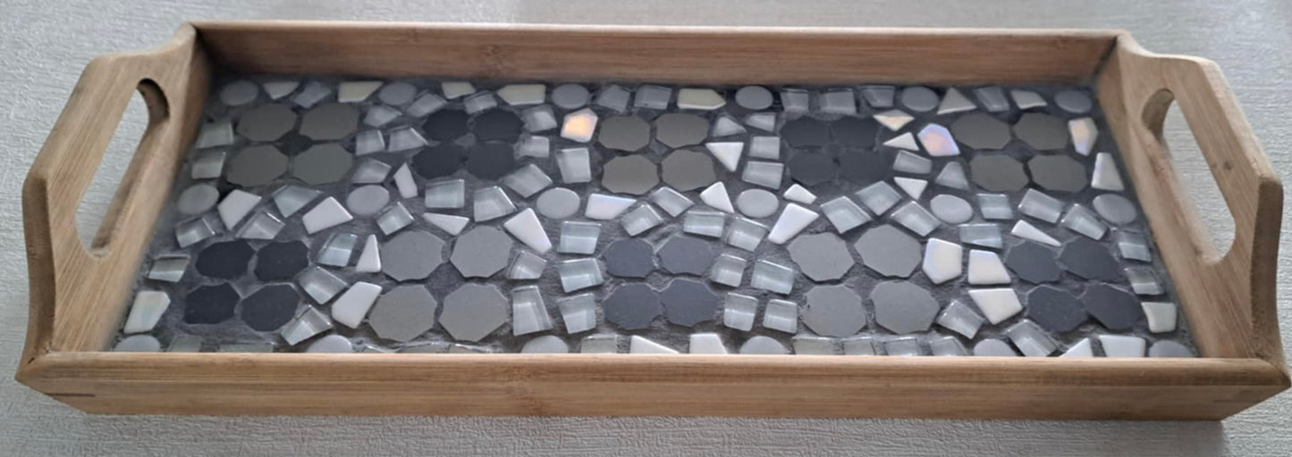 Mosaic Grey Flower Tray