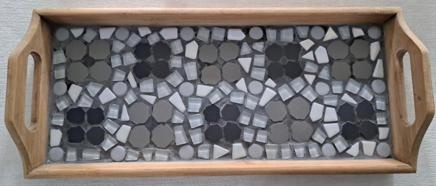 Mosaic Grey Flower Tray