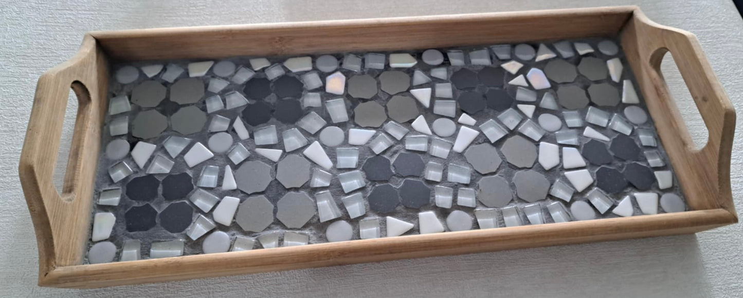 Mosaic Grey Flower Tray