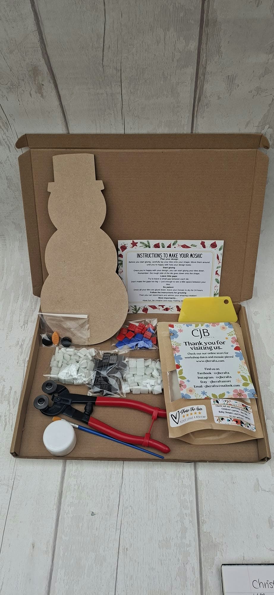 Christmas snowman mosaic kit
