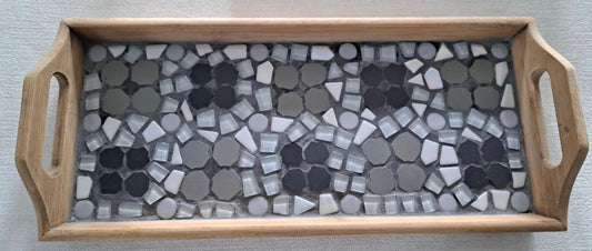 Mosaic Grey Flower Tray