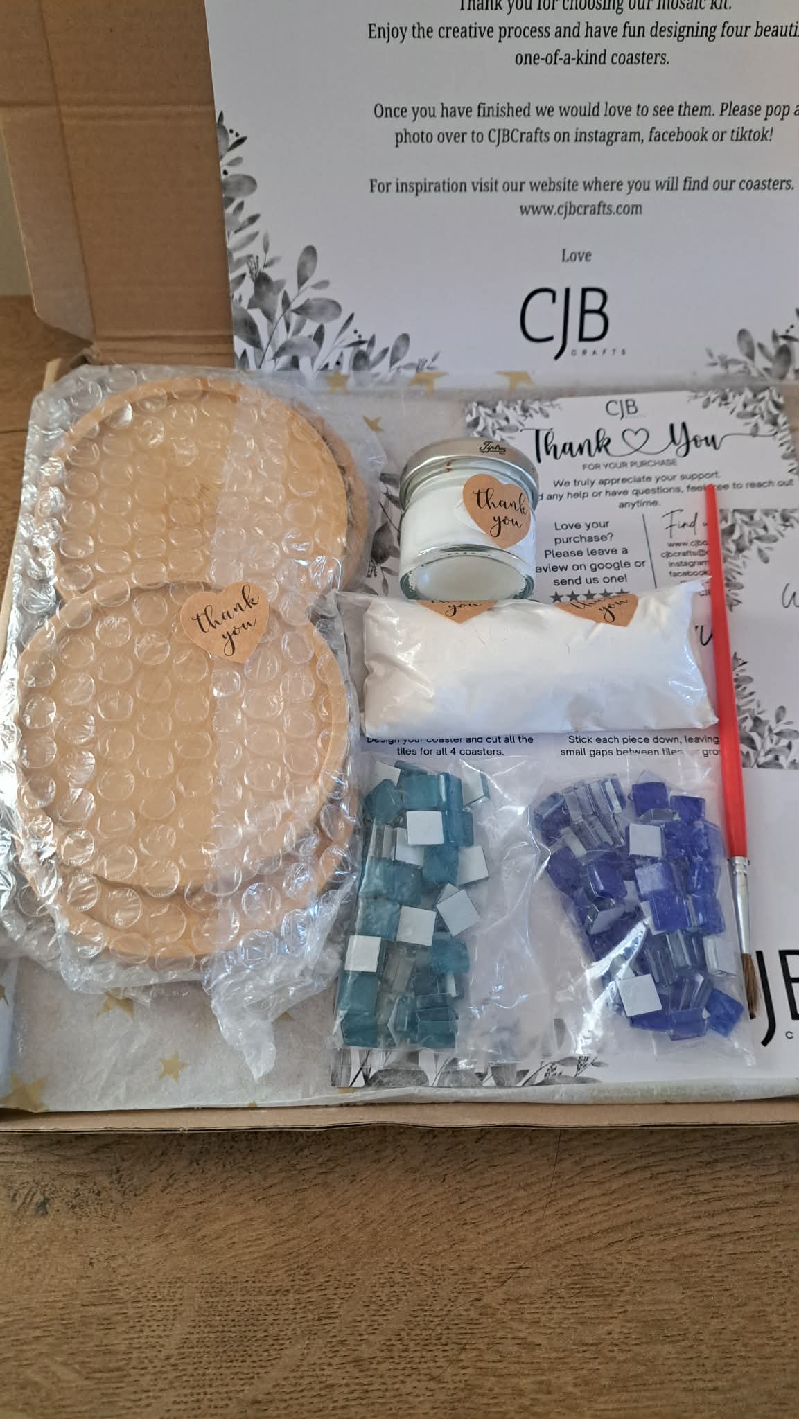 Mosaic DIY Coaster Set (no cutters)