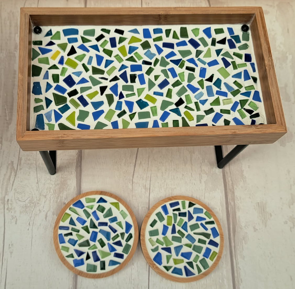 Blue&Green Stand and 2 coasters