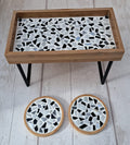 Black&White Stand and 2 coasters