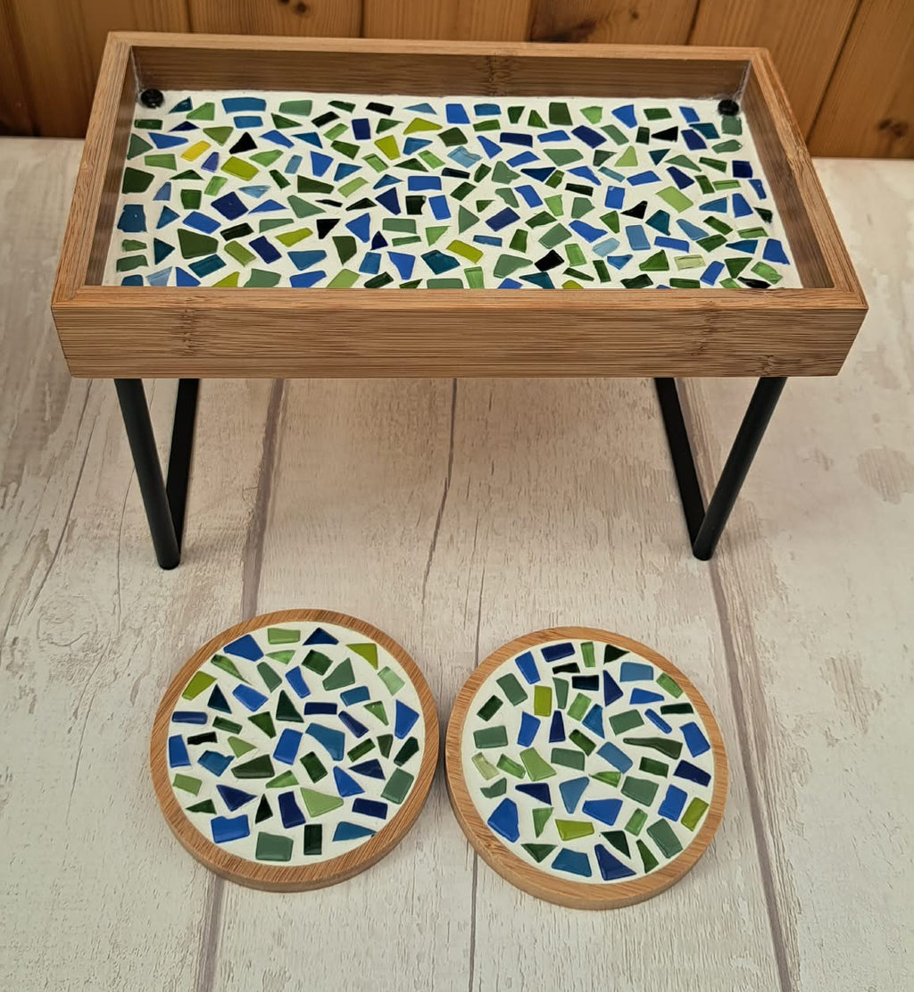 Blue&Green Stand and 2 coasters