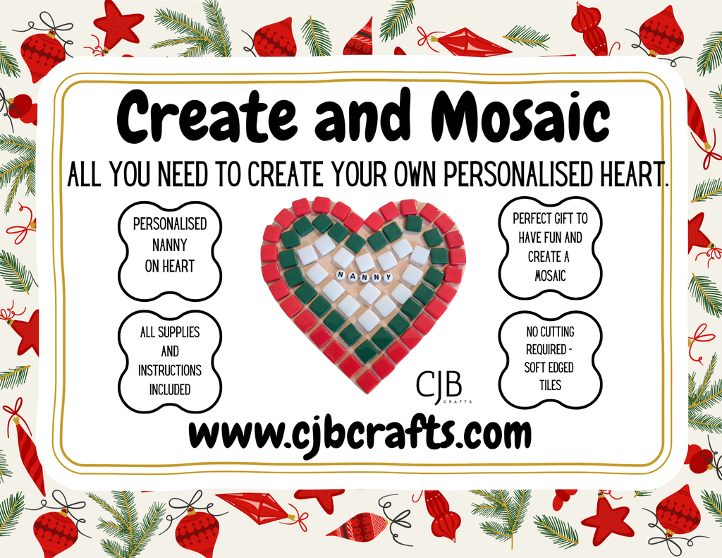 Christmas heart mosaic kit