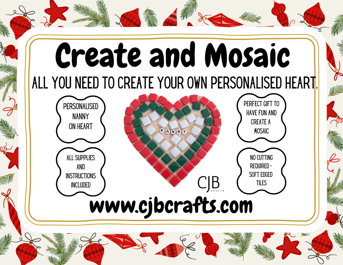 Christmas heart mosaic kit