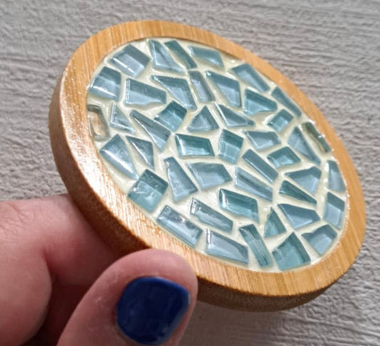 Varnished Mosaic Small Circle Candle Holders