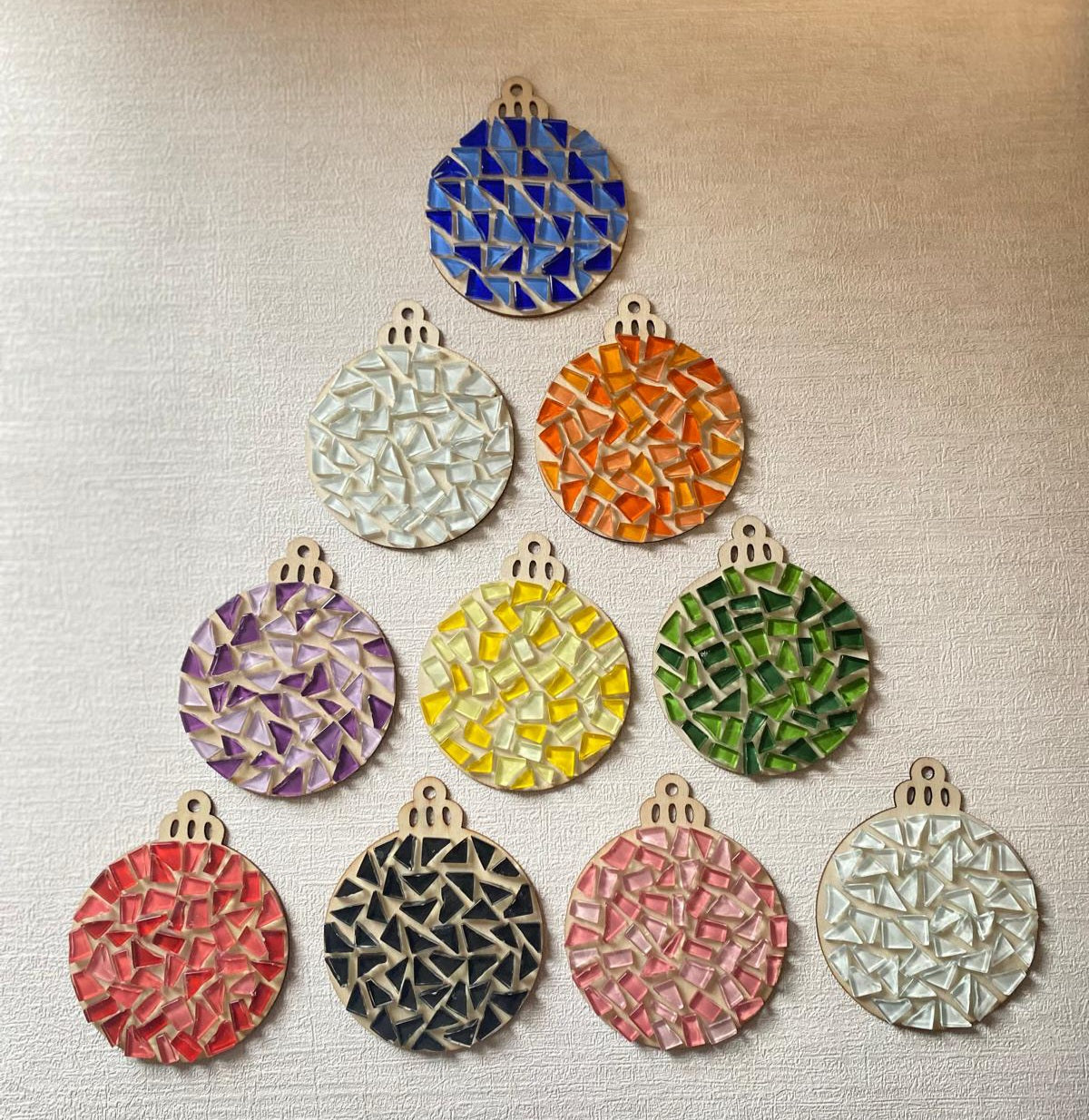 5 mosaic ungrouted baubles
