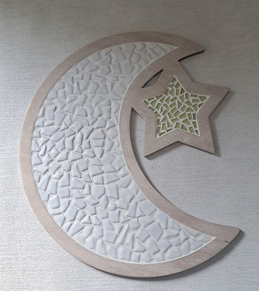 Mosaic moon and star